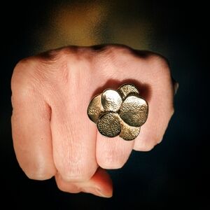 Gold Textured Flower Ring